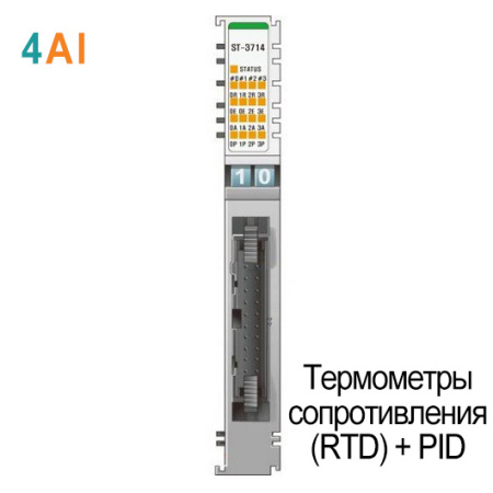 ST-3714 Аналоговый ввод, 4AI, термосопротивление RTD, ПИД-регулятор, SSR, IDC 20